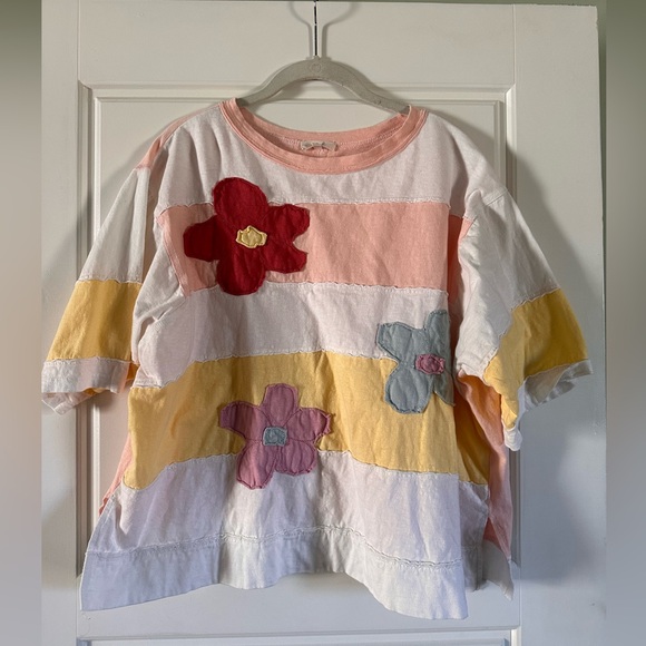 Easel Multicolor Floral Patchwork Top - Picture 5 of 8